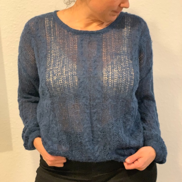 Free People blue sweater - Picture 4 of 9